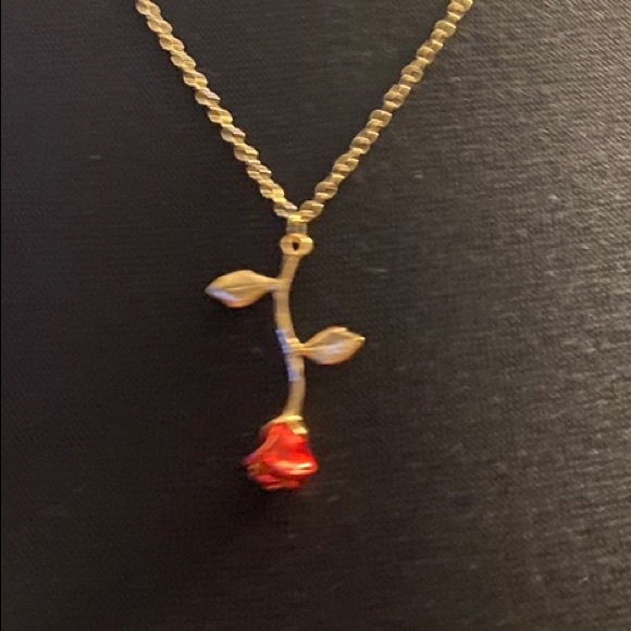 🖤3x$12 Delicate Rose🌹Charm & Necklace - Picture 2 of 3